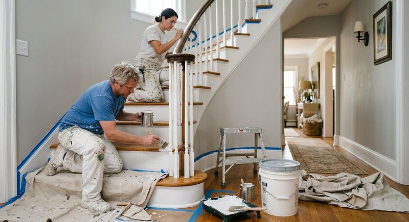 Indoor Staircase Painting in Wilmington, NC